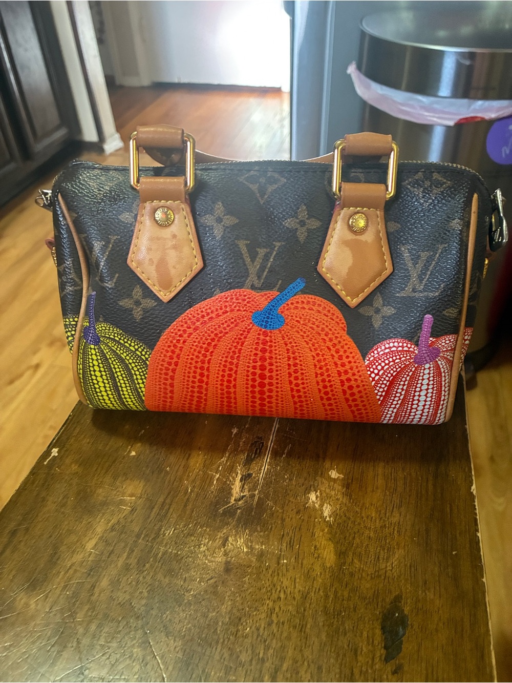 Louis Vuitton Monogram Satchel with Multicolor Pumpkin Print